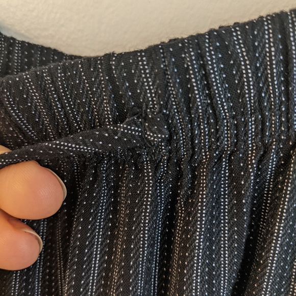 Vtg 90s Navy/Black Striped High Rise Palazzo Pants - Picture 8 of 11